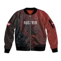 Custom World Football 2026 Austria Sleeve Zip Bomber Jacket Das Team Go Champions Red Version
