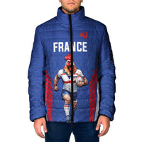 Custom Rugby France Padded Jacket XV de France Gallic Rooster Mascot