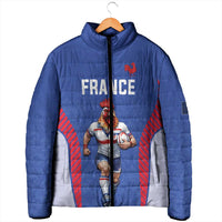 Custom Rugby France Padded Jacket XV de France Gallic Rooster Mascot