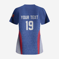 Custom Rugby France Scrub Top XV de France Gallic Rooster Mascot