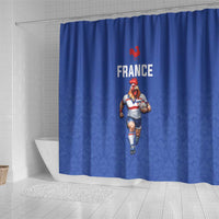 Rugby France Shower Curtain XV de France Gallic Rooster Mascot