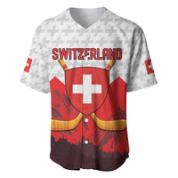 Switzerland Ice Hockey Custom Baseball Jersey Swiss Shield Alps Art