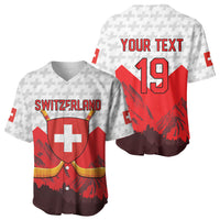 Switzerland Ice Hockey Custom Baseball Jersey Swiss Shield Alps Art