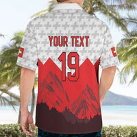 Switzerland Ice Hockey Custom Hawaiian Shirt Swiss Shield Alps Art