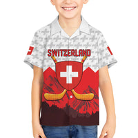 Switzerland Ice Hockey Custom Hawaiian Shirt Swiss Shield Alps Art