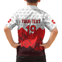 Switzerland Ice Hockey Custom Kid Hawaiian Shirt Swiss Shield Alps Art