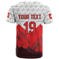 Switzerland Ice Hockey Custom T Shirt Swiss Shield Alps Art