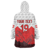 Switzerland Ice Hockey Custom Wearable Blanket Hoodie Swiss Shield Alps Art
