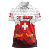 Switzerland Ice Hockey Custom Women Polo Shirt Swiss Shield Alps Art
