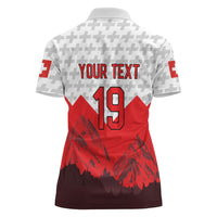 Switzerland Ice Hockey Custom Women Polo Shirt Swiss Shield Alps Art