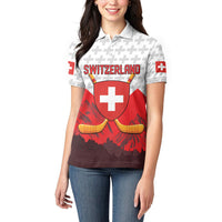 Switzerland Ice Hockey Custom Women Polo Shirt Swiss Shield Alps Art