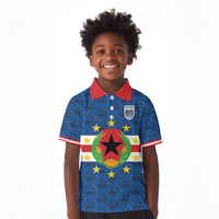 Cabo Verde Tubaroes Azuis Historic Debut 2026 Kid Polo Shirt Cape Verde Past and Present Flag Motif