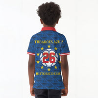 Cabo Verde Tubaroes Azuis Historic Debut 2026 Kid Polo Shirt Cape Verde Past and Present Flag Motif