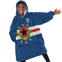 Cabo Verde Tubaroes Azuis Historic Debut 2026 Kid Wearable Blanket Hoodie Cape Verde Past and Present Flag Motif