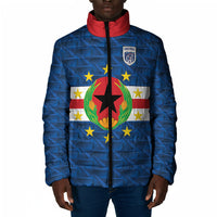 Cabo Verde Tubaroes Azuis Historic Debut 2026 Padded Jacket Cape Verde Past and Present Flag Motif