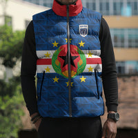 Cabo Verde Tubaroes Azuis Historic Debut 2026 Sleeveless Puffer Jacket Cape Verde Past and Present Flag Motif