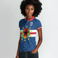 Cabo Verde Tubaroes Azuis Historic Debut 2026 Women Polo Shirt Cape Verde Past and Present Flag Motif
