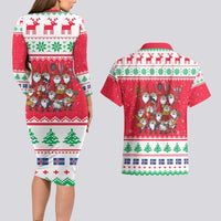 Iceland Christmas Couples Matching Long Sleeve Bodycon Dress and Hawaiian Shirt Icelandic Yule Lads LT19
