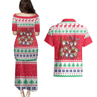 Iceland Christmas Couples Matching Puletasi and Hawaiian Shirt Icelandic Yule Lads LT19