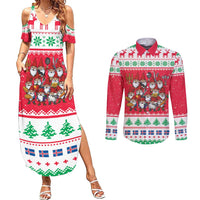 Iceland Christmas Couples Matching Summer Maxi Dress and Long Sleeve Button Shirt Icelandic Yule Lads LT19