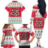 Iceland Christmas Family Matching Off The Shoulder Long Sleeve Dress and Hawaiian Shirt Icelandic Yule Lads LT19