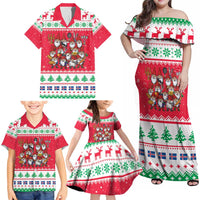Iceland Christmas Family Matching Off Shoulder Maxi Dress and Hawaiian Shirt Icelandic Yule Lads LT19