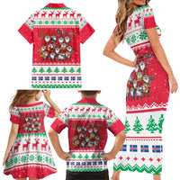 Iceland Christmas Family Matching Short Sleeve Bodycon Dress and Hawaiian Shirt Icelandic Yule Lads LT19