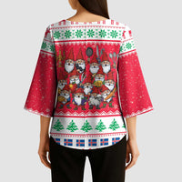 Iceland Christmas Kimono Sleeve Blouse Icelandic Yule Lads LT19