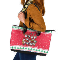 Iceland Christmas Leather Tote Bag Icelandic Yule Lads - Wonder Print Shop