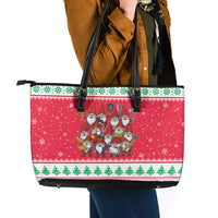 Iceland Christmas Leather Tote Bag Icelandic Yule Lads - Wonder Print Shop