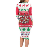 Iceland Christmas Long Sleeve Bodycon Dress Icelandic Yule Lads LT19