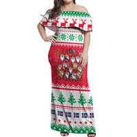 Iceland Christmas Off Shoulder Maxi Dress Icelandic Yule Lads LT19