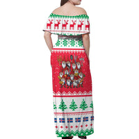 Iceland Christmas Off Shoulder Maxi Dress Icelandic Yule Lads LT19
