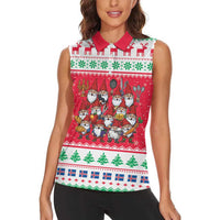 Iceland Christmas Women Sleeveless Polo Shirt Icelandic Yule Lads LT19
