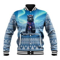 Iceland Christmas Baseball Jacket Icelandic Yule Cat LT19