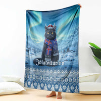 Iceland Christmas Blanket Icelandic Yule Cat - Wonder Print Shop