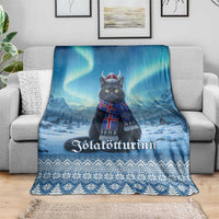 Iceland Christmas Blanket Icelandic Yule Cat - Wonder Print Shop