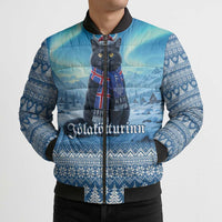 Iceland Christmas Bomber Puffer Jacket Icelandic Yule Cat LT19