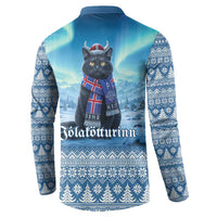 Iceland Christmas Button Sweatshirt Icelandic Yule Cat LT19