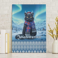Iceland Christmas Canvas Wall Art Icelandic Yule Cat - Wonder Print Shop