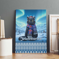 Iceland Christmas Canvas Wall Art Icelandic Yule Cat - Wonder Print Shop