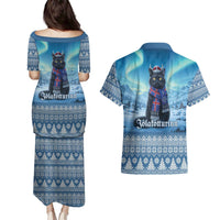 Iceland Christmas Couples Matching Puletasi and Hawaiian Shirt Icelandic Yule Cat LT19
