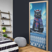 Iceland Christmas Door Cover Icelandic Yule Cat - Wonder Print Shop