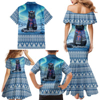 Iceland Christmas Family Matching Mermaid Dress and Hawaiian Shirt Icelandic Yule Cat LT19