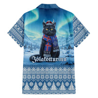 Iceland Christmas Family Matching Off The Shoulder Long Sleeve Dress and Hawaiian Shirt Icelandic Yule Cat LT19