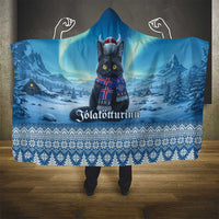 Iceland Christmas Hooded Blanket Icelandic Yule Cat - Wonder Print Shop