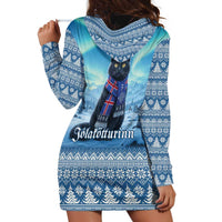 Iceland Christmas Hoodie Dress Icelandic Yule Cat LT19