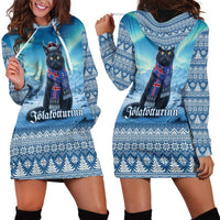 Iceland Christmas Hoodie Dress Icelandic Yule Cat LT19
