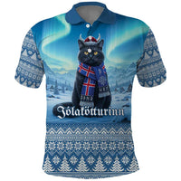 Iceland Christmas Polo Shirt Icelandic Yule Cat LT19