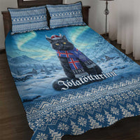 Iceland Christmas Quilt Bed Set Icelandic Yule Cat - Wonder Print Shop